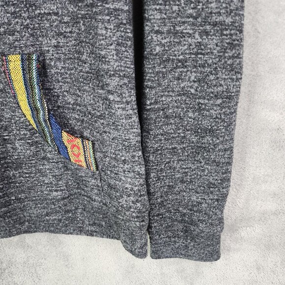 Womens Skönahet Black Native Boho Hoodie Sweatshirt V Neck Tie Long Sleeve XL - Picture 5 of 11